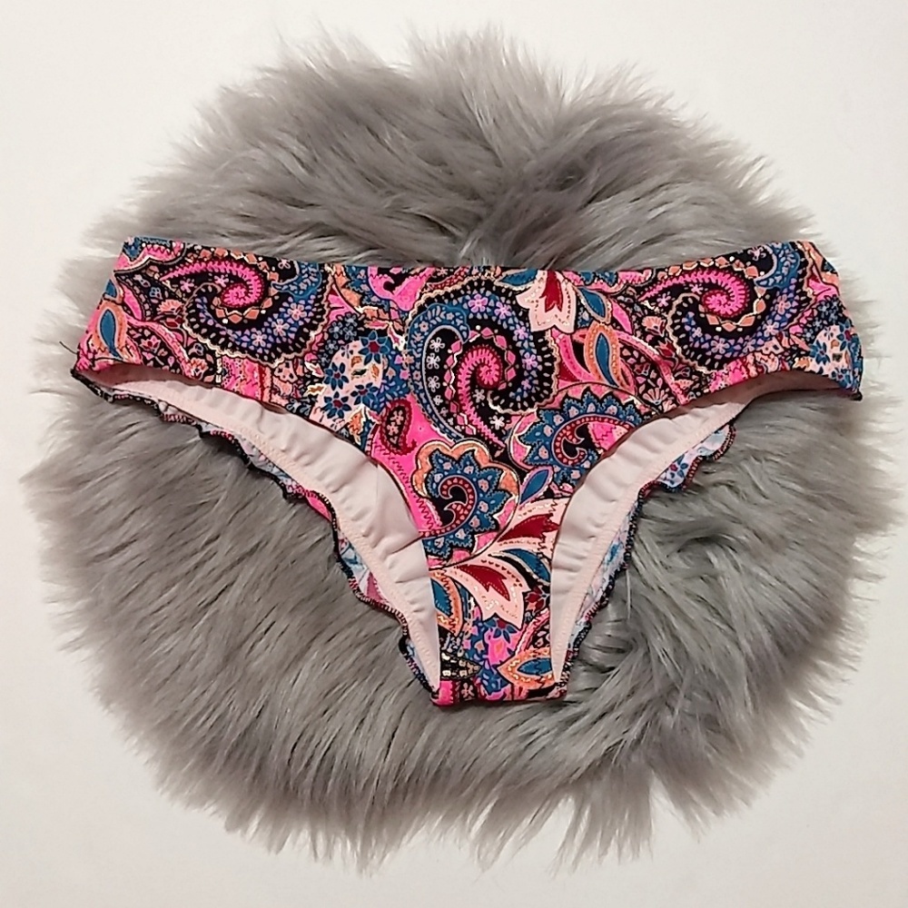 Shade & Shore Paisley Ruffle Bikini Bottom XS
